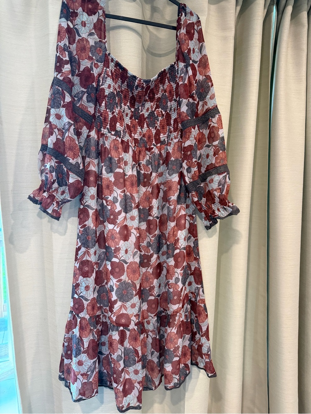 Wilfred Wine and Slate Floral Dress